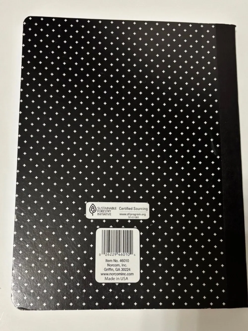 NEW Norcom Black and White Patterned Wide Ruled Composition Notebook 100 Pages